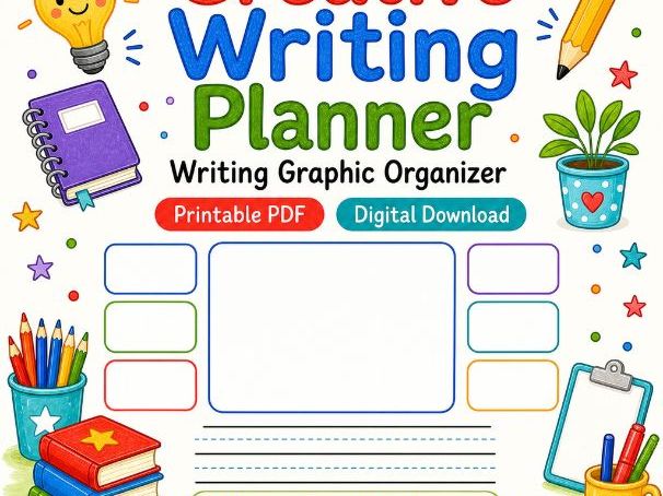 Creative Writing Planner | Writing Graphic Organizer | Printable PDF | Digital Download