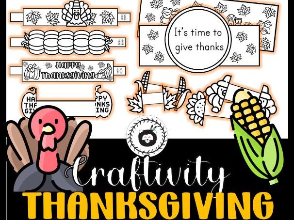 Thanksgiving Crows, bracelets and ring craft for kindergarten - Fun photo booth