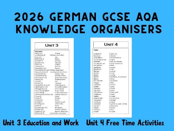 Knowledge Organisers AQA GCSE German units 3 & 4