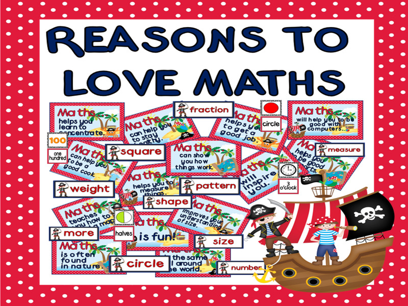Reasons to Love  Maths Display - Pirate theme