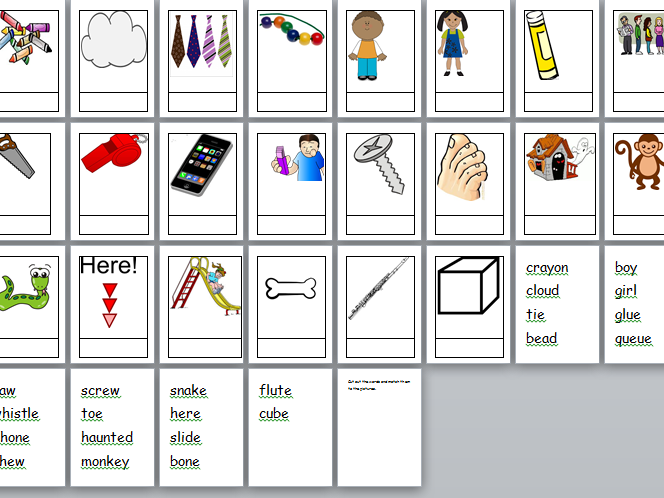 Phase 5 matching pictures and words