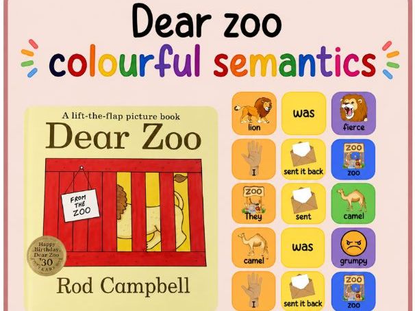 Dear zoo colourful semantics -build a sentence