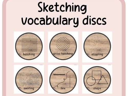 ART- Sketiching vocabulary- display discs