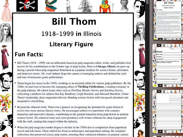 Bill Thom PACKET & ACTIVITIES, Important Historical Figures Series