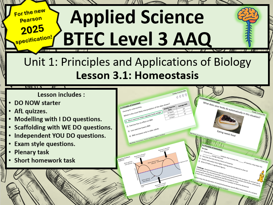 BTEC Applied Science Level 3: Biology - 3.1 Homeostasis