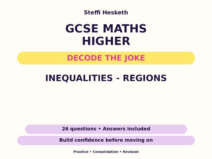 Inequalities - Regions | GCSE Decode the Joke + Answers