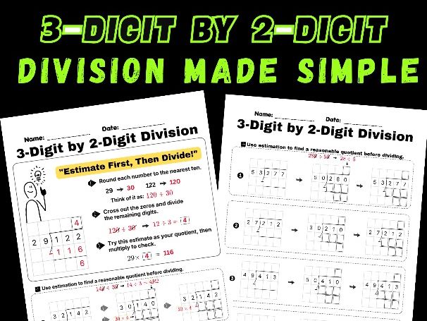 Long Division Worksheets | 2-Digit Divisors | Year 5-6 Maths, KS2