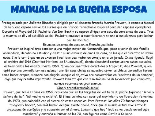 AQA A Level Spanish Unit 1: El manual de la buena esposa