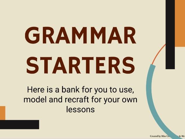 Grammar and literary starters