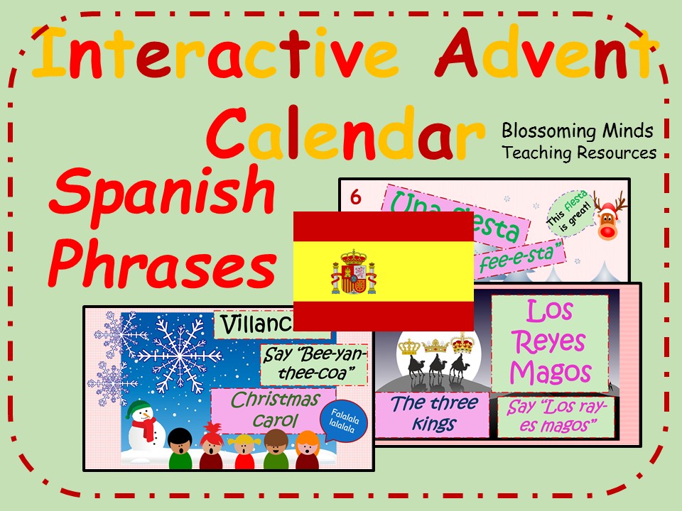 Interactive Advent Calendar Spanish Christmas Phrases La Navidad By 