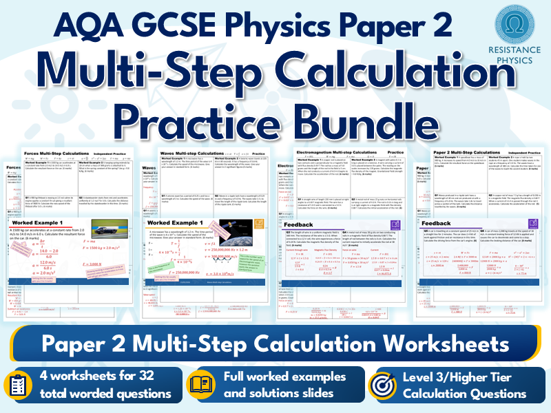 Physics Paper 2 Multi-Step Calculation Practice Bundle
