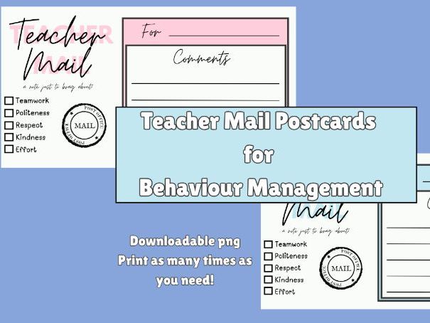 Teacher Mail Praise Postcards Printable