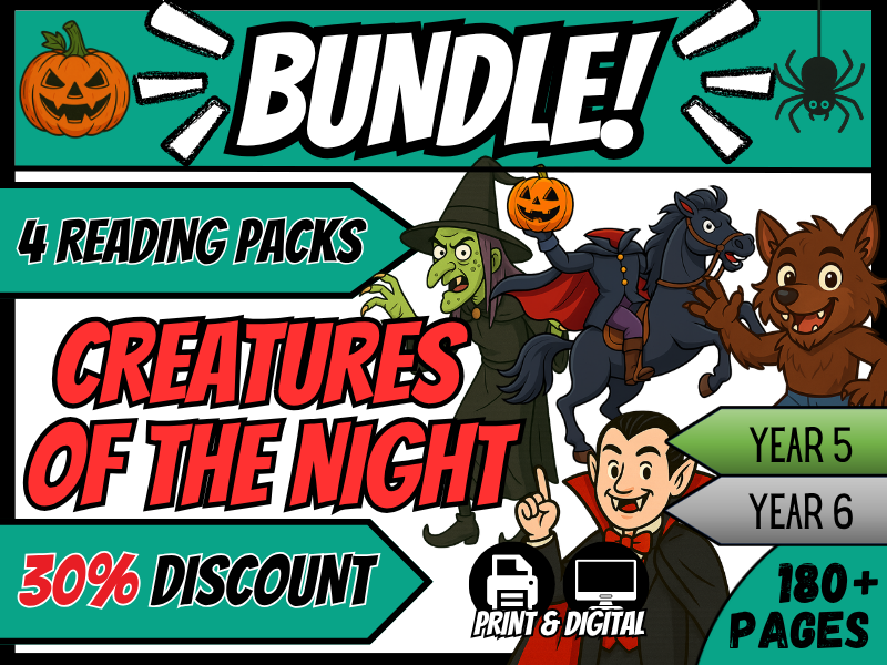 Creatures of the Night Bundle | Halloween | Reading Comprehension | Year 5/6