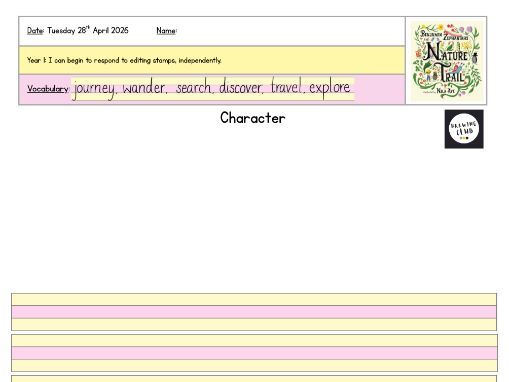 Year 1 Writing - Drawing Club - Nature Trail - Benjamin Zephaniah