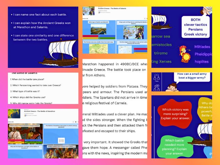 KS2 Ancient Greece - Battles of Marathon and Salamis: Comparison Lesson
