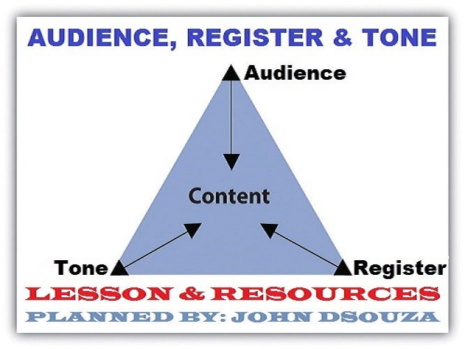 READING - AUDIENCE REGISTER TONE: LESSON AND RESOURCES