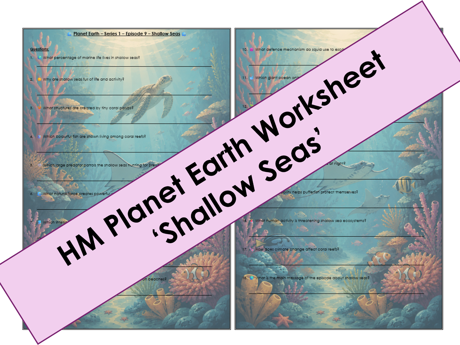 Planet Earth Series 1 Worksheets