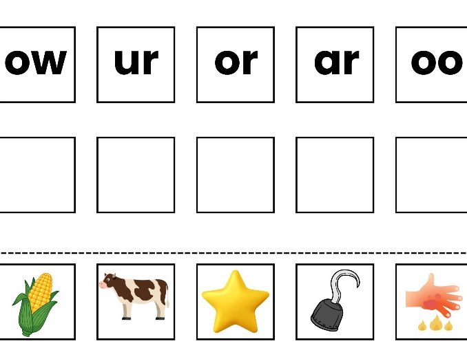 Phonics Phase 3 Worksheets – Match the Picture to the Digraph (ee, ai, oa, etc.)