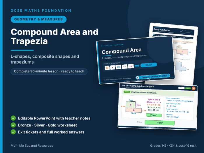 Compound Area and Trapezia – GCSE Maths Foundation Lesson