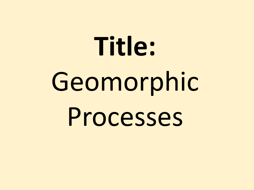 Distinctive Landscapes- 4. Geomorphic Processes (OCR-B GCSE Geography)