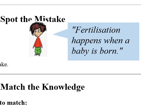 KS3 Activate Biology – Retrieval Practice: Reproduction with answers