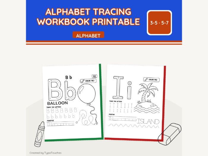 Alphabet Tracing Workbook Printable | 60 pp