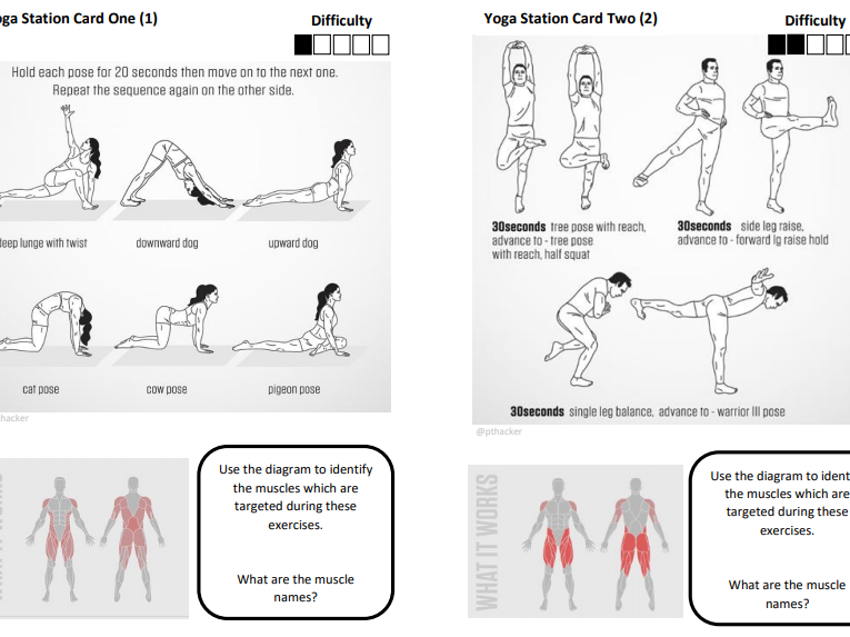Yoga Fitness Station Cards Teaching Resources Yoga Fitness Station Cards Teaching Resources