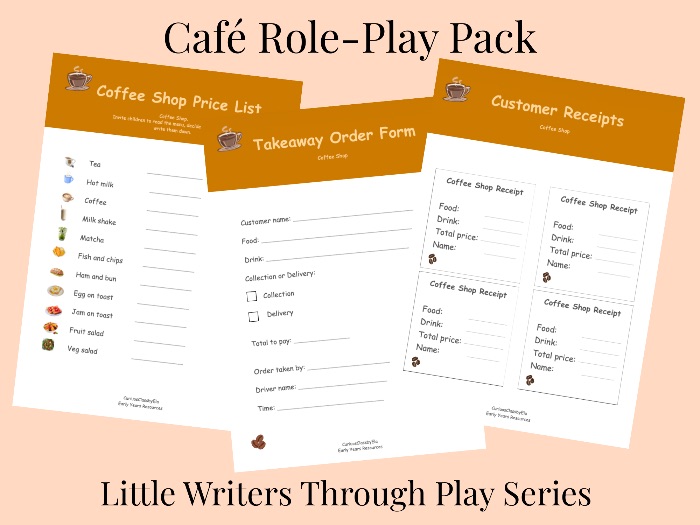 Café Role Play Pack EYFS Writing