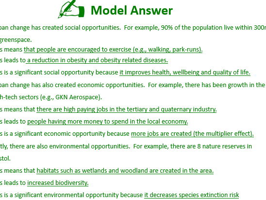 Bristol - Opportunities of urban change AQA GCSE Geography