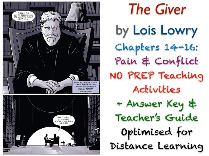 The Giver (Lois Lowry) - Chapters 14-16 - Pain & Conflict - ACTIVITIES + ANSWERS