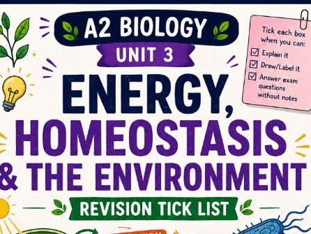 WJEC A Level Biology Unit 3 Revision Checklist