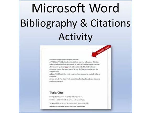 Bibliography and Citations Lesson Activity for Teaching Microsoft Word Skills