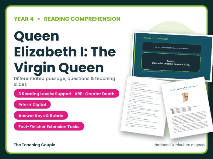 Queen Elizabeth I: The Virgin Queen Reading Comprehension | Year 4 (KS2)