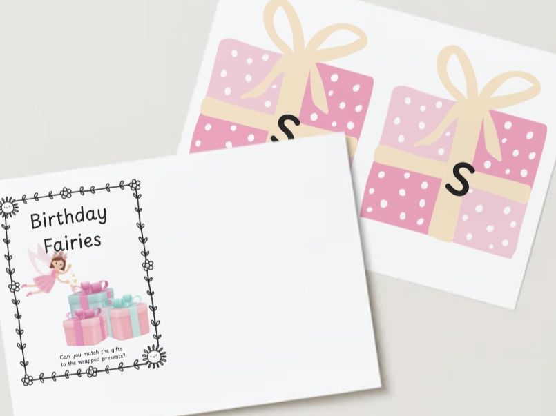 Birthday fairies- phonics initial sound activity satpin