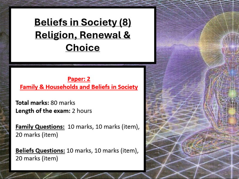 Sociology – Beliefs in Society: Religion, Renewal & Choice Activity Booklet