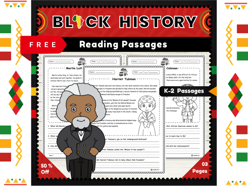 Black History Month Heroes : K-2 Reading Comprehension Passages | Free Version