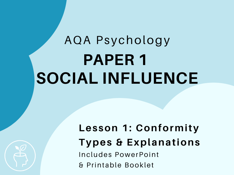 AQA Psychology - Social Influence - Conformity Types & Explanations  [updated 2025 specification]