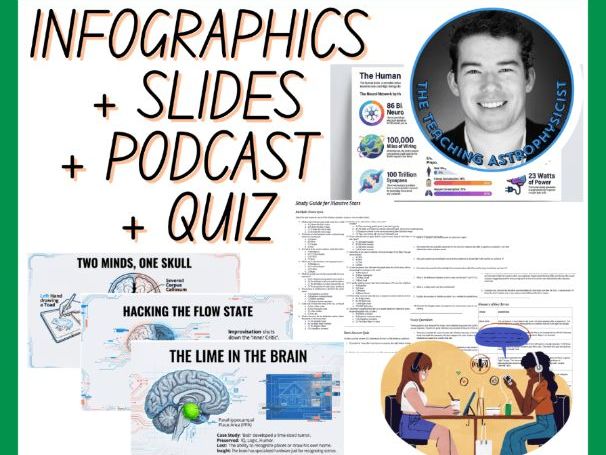 Neurobiology (The Brain) | Infographics + Slides + Podcast + Quiz | Biology Set