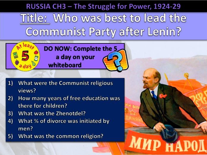 Russia and the Soviet Union Edexcel GCSE 9–1 – L1: Who Should Lead After Lenin? | Fully Resourced