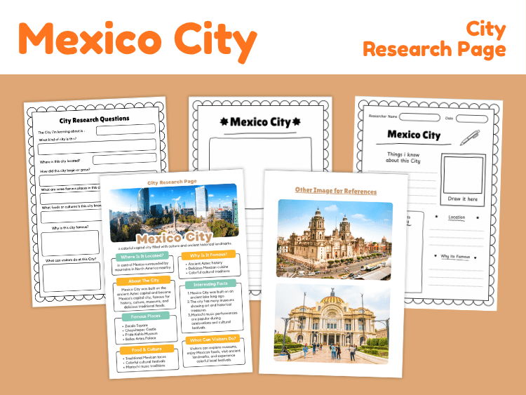 Mexico City Research Project | Geography, Culture & Landmarks Worksheets