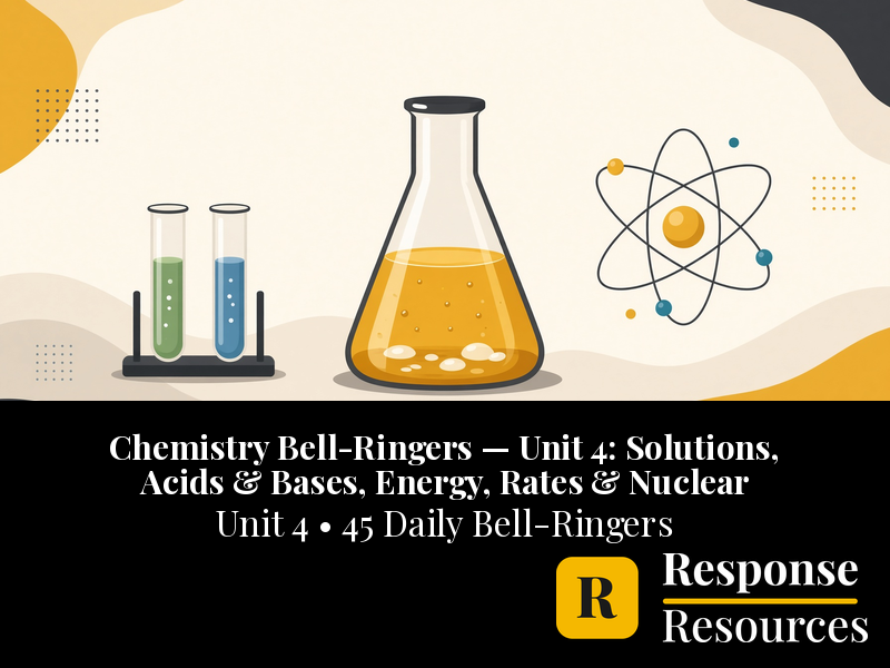 Chemistry Bell Ringers Unit 4 - 45 Daily Warm-Ups (Grades 9-12)