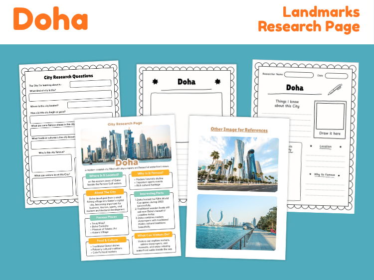Doha Landmark Research Project | City Study Worksheets