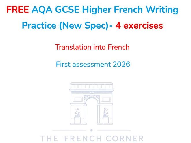 FREE AQA GCSE Higher French Writing: Translation into French (New Spec 2026) Sample