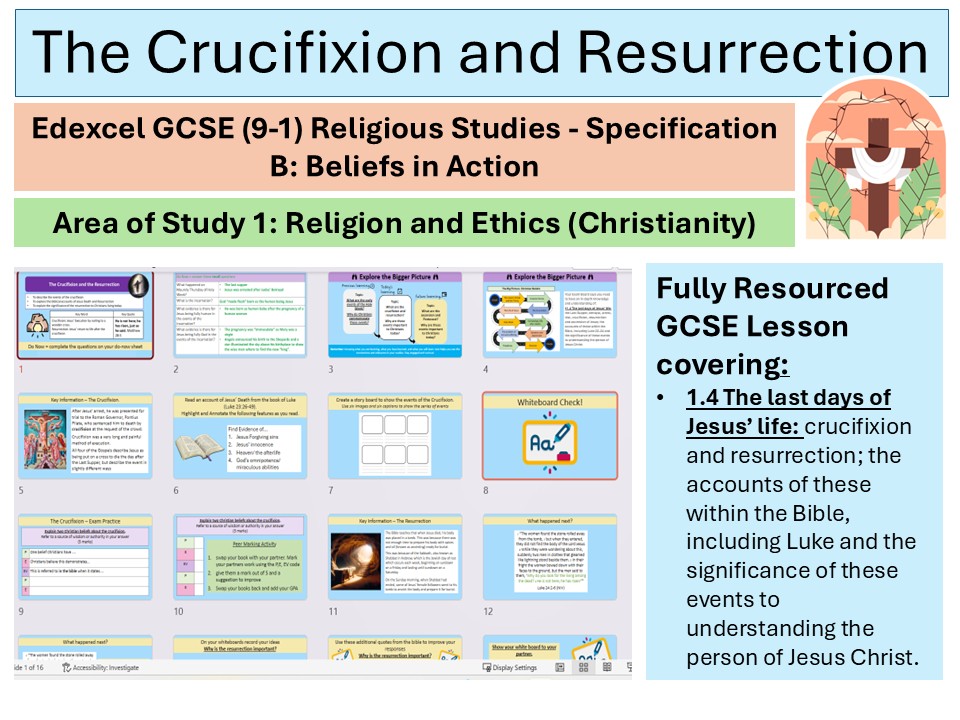 The Crucifixion and the Resurrection - Lesson 7 -Christian Beliefs - Edexcel GCSE Spec B RS