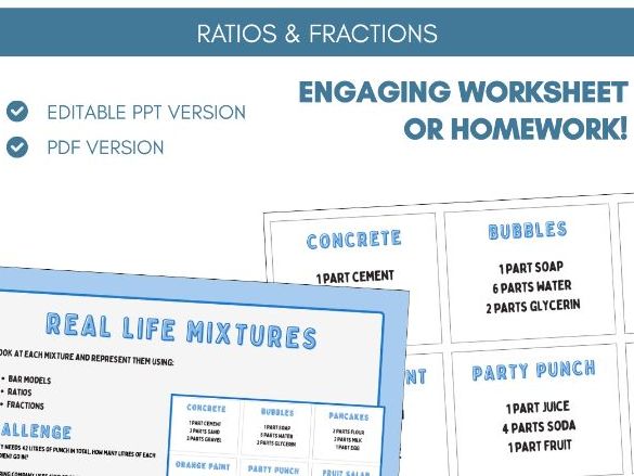 Ratios and Fractions | Worksheet Task | Ratio