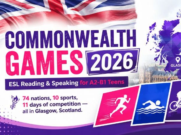 Commonwealth Games 2026: ESL Reading & Speaking for A2-B1 Teens