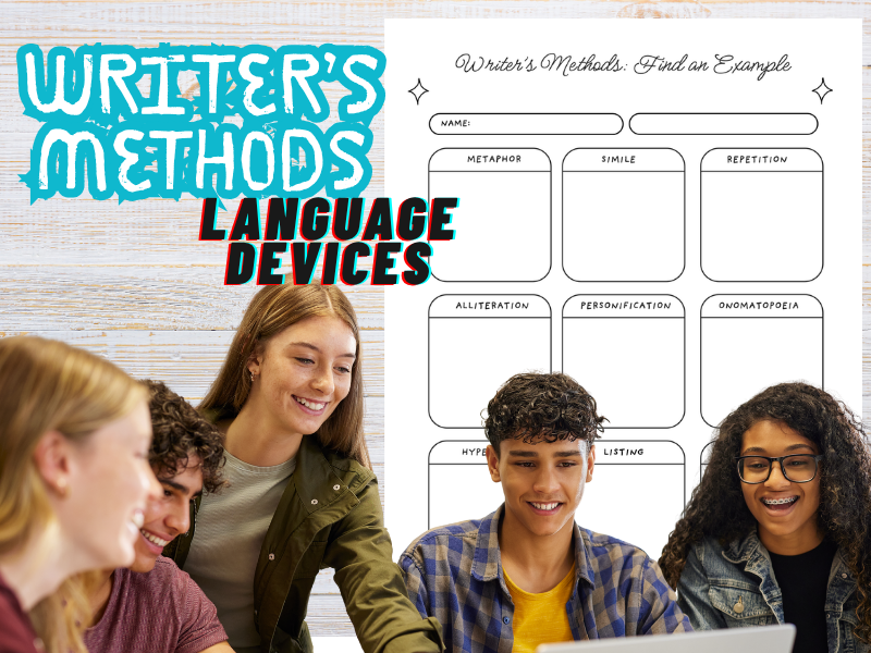 Writer's Methods: Language Devices Worksheet