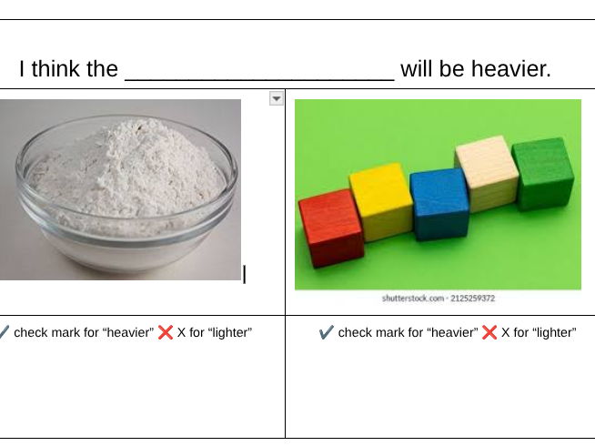 Measuring Weight Using Scales – Heavier or Lighter? (6 Visual Questions