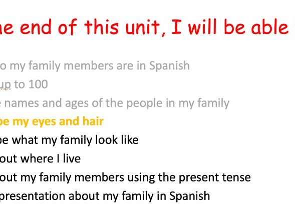 KS3 Spanish Family L4 Pelo y ojos (PPT+SB+WS)