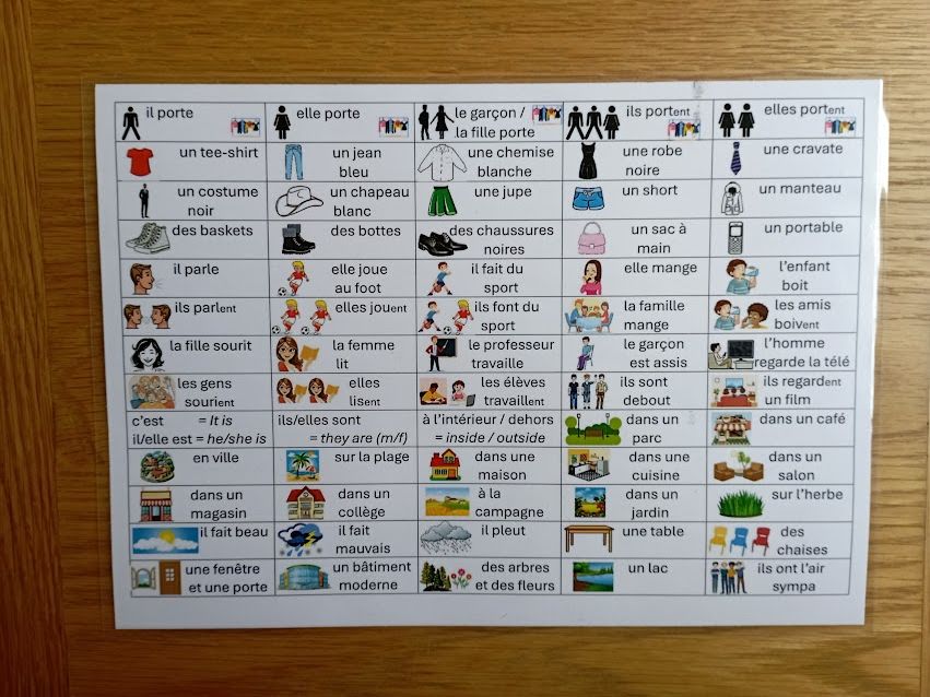 NEW AQA French pictorial photo card speaking mat